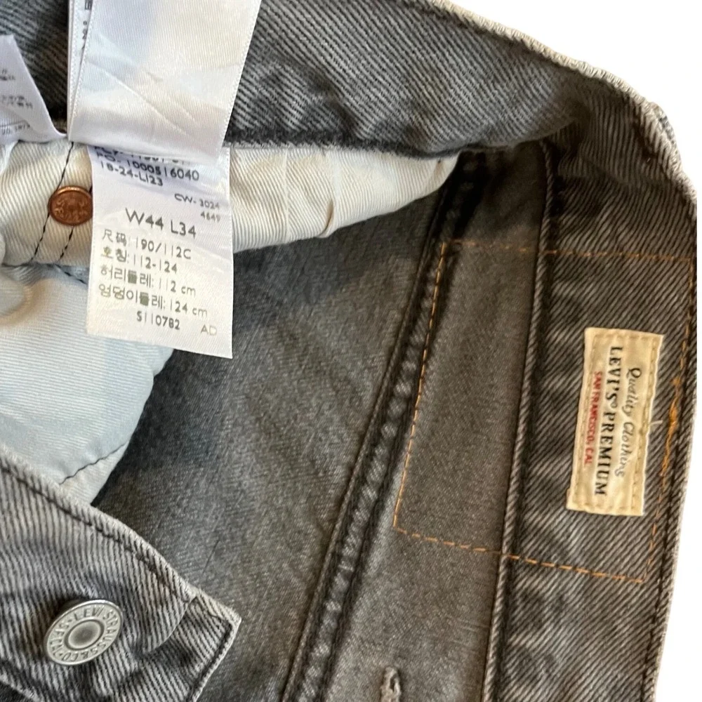 Levis 501‎ Original Mens Grey Straight Leg Button Fly Jeans W44 L34 Irregular